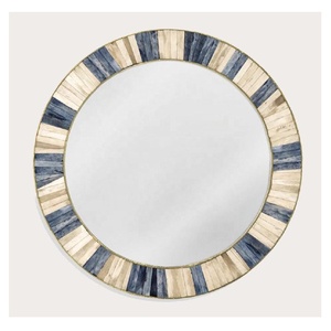 Décoration murale ronde ondulée faite à la main, miroir mural unique, cadre de miroir de luxe pour chambre à coucher, couloir, salon, accent décoratif - Product Image 5