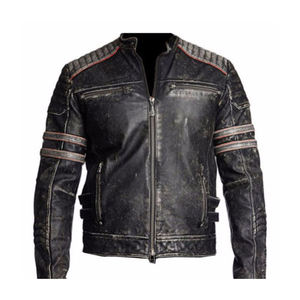 Veste en cuir PU pour homme, style motard, en peau de mouton fine, style streetwear, avec col montant, veste en cuir décontractée pour l'hiver - Product Image 1