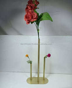 Golden New Designs Table Top Jarrón Flor juego moderno de 3 Hierro para la decoración del jardín del hogar Directo de fábrica Maceta Soporte Exterior Interior - Product Image 2