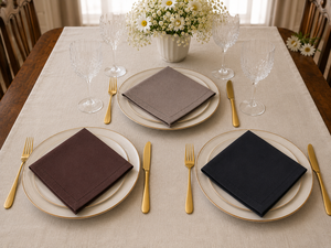 <b>Linen</b> <b>Cloth</b> Napkin Embroidered Hem Square Dinner Napery Reusable <b>Table</b> <b>Linen</b> for Wedding Dining - Product Image 4