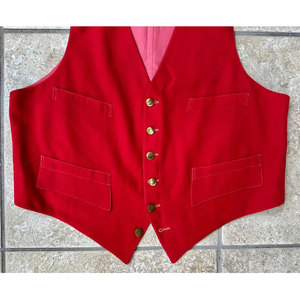 Traditional Vibrant <b>Red</b> 100% Wool Scottish Kilt Vest <b>Waistcoat</b> for <b>Mens</b> Highland Wedding Accessories - Product Image 3