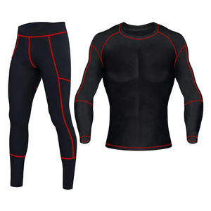 Conjunto de Pantalones Cortos de Compresión Ligeros y Transpirables para Hombre con Camiseta de Yoga de Secado Rápido, Conjunto Deportivo Ajustado para Entrenamiento - Product Image 1
