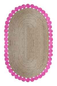 Alfombra ovalada tejida a mano de yute 100% lavable para dormitorio y sala de estar - Product Image 2