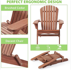 Folding Beach <b>Chair</b> Wooden Frame <b>Camping</b> <b>Chair</b> Portable Outdoor Lounge Seat with Armrests - Product Image 3