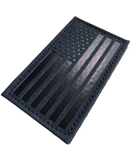 Parche Rectangular de Tela Tejida con Diseño de Bandera Americana Bordada, Termoadhesiva, Negra, para Uso en Prendas - Product Image 1