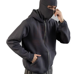 Sudadera con capucha tipo balaclava extragrande con cremallera, 100% algodón, cubre toda la cara, para hombre, manga larga, para adultos - Product Image 3