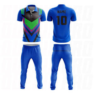 ชุดกีฬาคริกเก็ตแบบสวมใส่ง่าย สไตล์ที่ดีที่สุด ผลิตจากโรงงานอย่างเหมาะสม สีสันโดดเด่น คุณภาพพรีเมียม ระบายอากาศได้ดี - Product Image 1