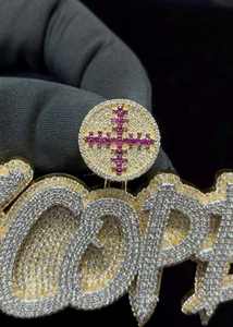 Colgante Hip Hop Personalizado con Nombre y Letra Inicial VVS Moissanite en Plata 925, Diamante Dvars DDP-23, Chapado en Rodio/Oro/18K - Product Image 2