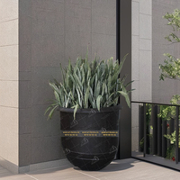 Pot de fleurs décoratif moderne et durable en GRC, style Tully, grand format, pour intérieur/extérieur, jardin et aménagement paysager