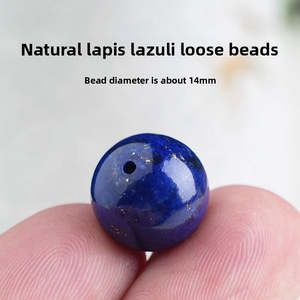 Perles rondes en lapis-lazuli de haute qualité naturelles de 4 mm pour la fabrication de bijoux, couleur bleue, marque Afghanistan Abbott, modèle LLAM002 - Product Image 3