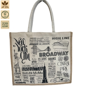 Sac fourre-tout de plage en toile de coton laminée pour les vacances à la station balnéaire, les courses estivales, avec logo personnalisé, vente en gros, OEM, ODM, fournisseur exportateur - Product Image 1