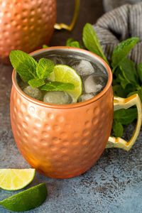 <b>Copper</b> cocktail serving mug set for refined gourmet refreshment tables hammered finish metal <b>cups</b> durable reusable serving mugs - Product Image 4