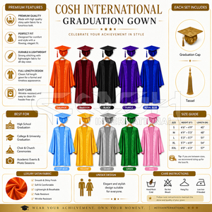 เสื้อผ้ากรีก Cosh International สำหรับพี่น้องสมาคมเมสัน ชุดสำหรับพี่น้องสมาคมและชมรม  แบบยูนิเซ็กซ์ เนื้อผ้านุ่มแบบด้าน สำหรับงานรับปริญญา - Product Image 6