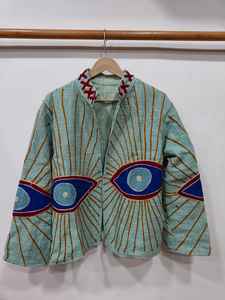 Chaqueta de lona de algodón bordada Suzani del fabricante, ropa exterior colorida, abrigo de algodón para fiestas, chaqueta bomber Suzani - Product Image 2