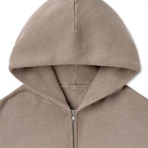 Sweat-shirts à capuche zippés doublés en tricot solide personnalisés de haute qualité avec coton 100 % écologique pour le fitness hivernal masculin 2026 - Product Image 4