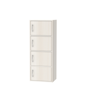 High Quality 1614-D Modern Wood 4-Door <b>Storage</b> <b>Cabinet</b> for Living Room <b>Bedroom</b> Compact Cupboard Particle Board Organizer Silver - Product Image 2