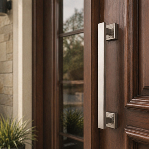 Poignée de porte principale de luxe en laiton avec finition noir mat, or et argent, quincaillerie de porte d'entrée design robuste - Product Image 4
