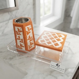 Quemador Mubkhar Artesanal con Incrustaciones de Hueso y Madreperla, Porta Incienso, Difusor de Aromaterapia Ecológico de Madera de Sándalo para el Hogar - Product Image 2