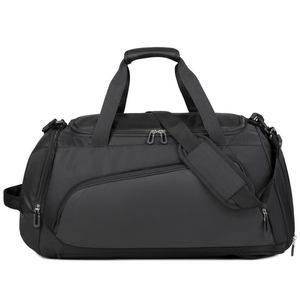 Premium Expandable Nylon Wheeled Travel Duffel Bag Heavy Duty Trolley <b>Suitcase</b> Zipper Compression <b>Straps</b> Custom Logo Print - Product Image 3