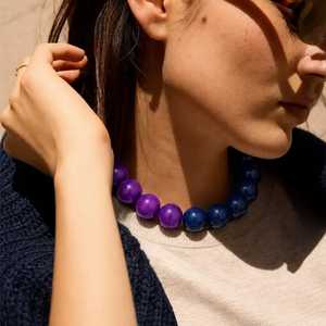Collier ras du cou bohème en perles de résine verte pour femme, écologique, mode de Noël, bijoux fantaisie d'été, artisanat - Product Image 6