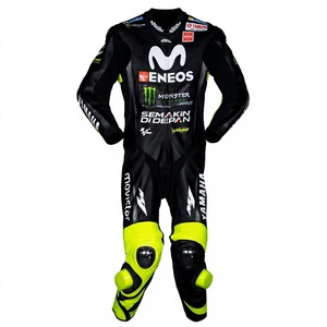 Traje de Carreras Ramaha, Personalizado, de Cuero de Canguro/Vaca, Traje de Carreras MotoCP, Triple Costura, Profesional, de una Pieza - Product Image 1