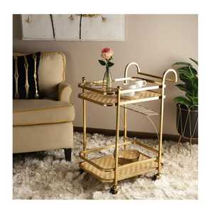 <span class=keywords><strong>Carrello</strong></span> di Servizio di Lusso a 3 Ripiani in Ottone Vintage con Ripiani in Vetro, <span class=keywords><strong>Carrello</strong></span> Bar Moderno su Ruote <span class=keywords><strong>per</strong></span> Hotel, <span class=keywords><strong>Liquori</strong></span>, Vini e Bevande - Product Image 4