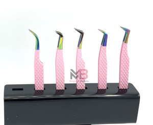 Pinzas de Acero Inoxidable de la Mejor Calidad, Pinzas de Alta Precisión con Punta de Titanio para Extensiones de Pestañas, Pinzas con Puntas de Fibra - Product Image 1