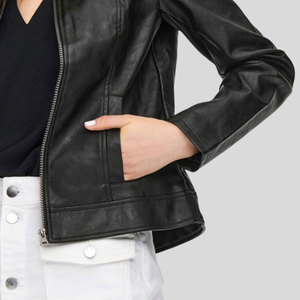 Custom Logo Genuine Leather Ladies Jackets Best Design Cropped Women's Leather Jackets Breathable Wholesale OEM Customized - Product Image 5