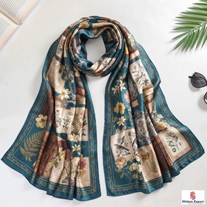 Écharpe longue imprimée de luxe en tissu doux, personnalisation de marque, étiquette blanche, faible MOQ, fabricant textile OEM ODM - Product Image 5