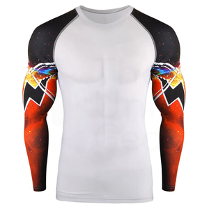 Camisa de compresión anti-UV personalizada para hombres y mujeres Camiseta de manga larga de gimnasio Rash Guard Spandex/Material de poliéster - Product Image 1