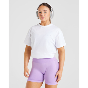 2026 Women <b>White</b> Crew Neck Women Summer <b>Set</b> Regular Fit Short Sleeve Solid Color Casual Loose Cotton Top Summer Wear - Product Image 4