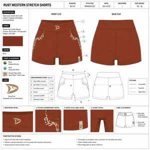 Shorts de Mujer de Cintura Alta con Bordado, Color Sólido, Transpirables, Tejidos en Spandex y Algodón, Cintura Elástica, Corte Regular, Estilo Casual - Product Image 5