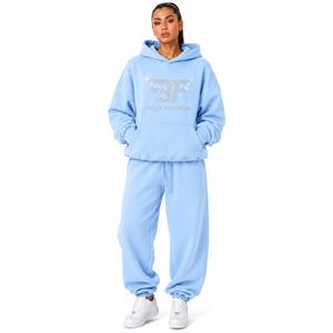 Nuevo Conjunto Deportivo para Mujer, 2 Piezas, Algodón de Alta Calidad, Logotipo Personalizado, Ropa de Lujo, Corte Holgado - Product Image 2