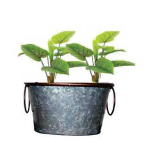 Jardinières en métal finition or brillant, lot de 2 avec support métallique - Product Image 3