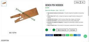 <b>Bench</b> Pin Wooden for Jewelry Making Tools Hardwood Workbench Support Durable Jewelry Work Tool | Item No GS-127H - Product Image 3