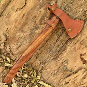 Hacha de Acero al Carbono de Alta Calidad Hecha a Mano, con Funda de Cuero y Mango de Madera de Fresno, Hacha Tomahawk Personalizada - Product Image 5