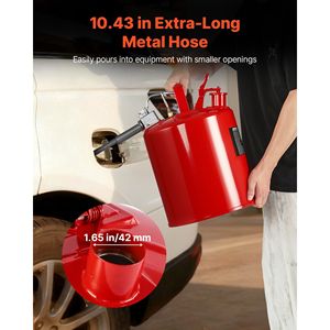 Bidon de carburant en acier inoxydable de 5 gallons, type II, rouge, avec pare-flamme et couvercle auto-fermant pour le stockage d'essence - Product Image 5