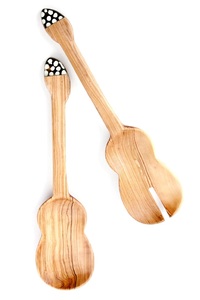Ensemble de 2 ustensiles en bois d'acacia pour servir les salades, design nouveau, prix compétitif. - Product Image 2