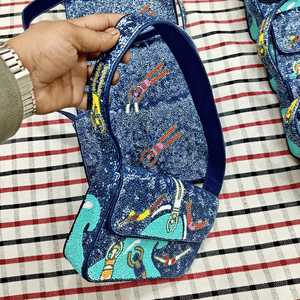 กระเป๋าคลัทช์ปักลายลูกปัดน้ำหนักเบา ดีไซน์โดดเด่นไม่ซ้ำใคร งานฝีมือประดับเม็ดลูกปัดสไตล์ชาติพันธุ์ สำหรับงานพิธีการ - Product Image 1