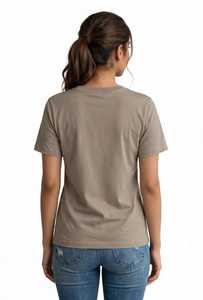 เสื้อยืดผู้หญิงฤดูร้อน สีกรมท่า ผ้าฝ้ายนุ่ม สวมใส่สบาย แขนสั้น ระบายอากาศได้ดี คุณภาพสูง ปรับแต่งได้ คอกลม ปักลาย - Product Image 4
