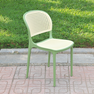Chaise en plastique moulé imitation rotin, verte, haut de gamme, moderne, imperméable et durable, confortable pour une utilisation en extérieur dans le jardin - Product Image 2