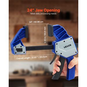 Morsetto a F Premium Plast Quick-Grip, Confezione da 2, 24 Pollici, Morsetto/Divaricatore per Falegnameria a Una Mano, Limite di Carico 340 Libbre - Product Image 3