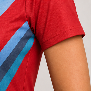 Polo Personalizado para Mujer, Color Rojo Azul Agua, Diseño de Ondas Fluidas, Secado Rápido, Transpirable, Manga Corta, Uniforme de Golf de Alto Rendimiento, WPS-0897 - Product Image 6