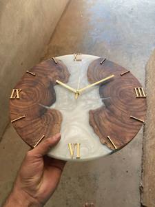 Wooden Wall Mounted <b>Clock</b> Handmade Rustic Timepiece Natural Wood Home Decoration Living Room Bedroom Office Accent - Product Image 4