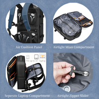 Sac à dos d'affaires imperméable pour ordinateur portable, sac à dos de voyage à compression sous vide pour avion, sac à dos d'affaires compact de luxe