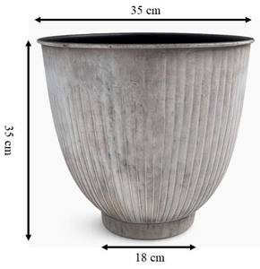 Jardinières en fer de qualité supérieure avec finition vieillie et forme ronde, parfaites pour la décoration extérieure du jardin - Product Image 6