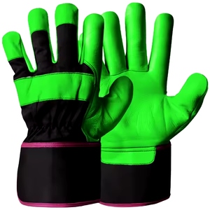 Gants de sécurité robustes en cuir grainé de vachette avec manchette caoutchoutée 11 oz – Nouveau design pour la protection des mains industrielles sur les chantiers - Product Image 5