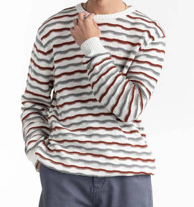 Pull en tricot personnalisé OEM ODM pour hommes, tricot en coton, pull jacquard, fabricant de pulls à col rond à manches longues pour hommes - Product Image 2