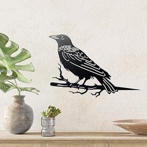 Décoration murale en métal en forme d'oiseau, découpée au laser, design minimaliste, forme irrégulière, faite à la main, à fixer au mur, pièce unique - Product Image 2