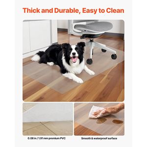 Tappetino da ufficio trasparente da 30X48 pollici, tappetino da scrivania, facile da pulire, per pavimenti duri, antiscivolo, per sedie - Product Image 5